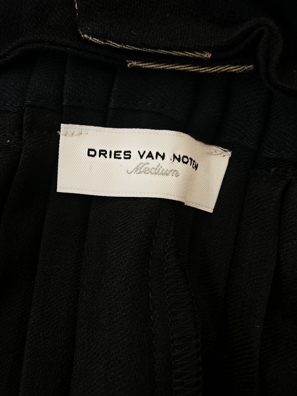 Dries Van Noten Black Pleated Midi Dress - Picture 8 of 8
